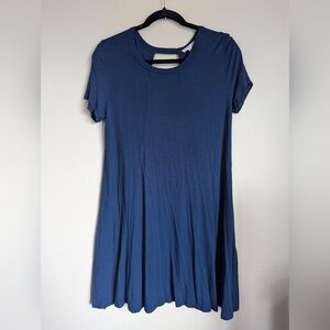 Rolla Coster Casual Blue A-Line Mini Dress with Crew Neck Size M